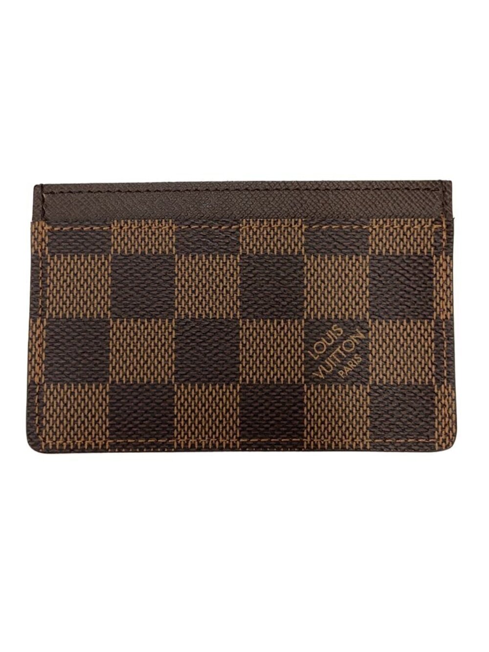 LOUIS VUITTON Porte Wallet Cartes Damier Ebene Brown